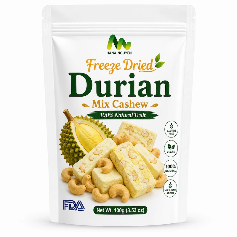 Freeze dried durian with cashew
