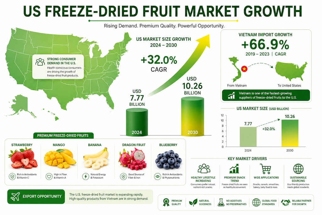 The US Market for Freeze Dried & Soft Dried Fruits – Regulations, Barriers, and How Hana Nguyen Outperforms Competitors