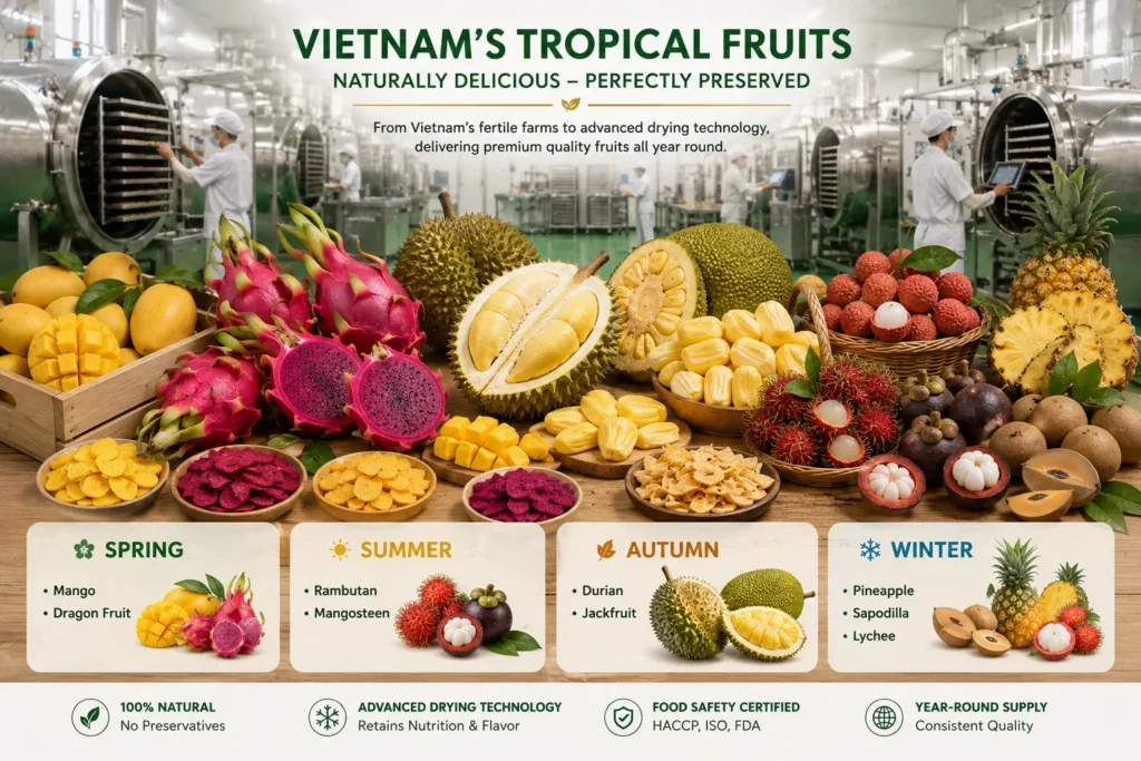 Seasonal Guide: Vietnam Fruits for Freeze‑Drying & Soft‑Drying